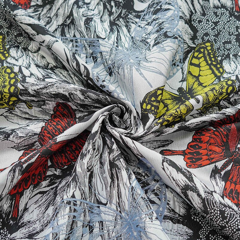 Butterfly Jacquard Fabric: Retro Drapery, Upholstery, Costume - 60"W
