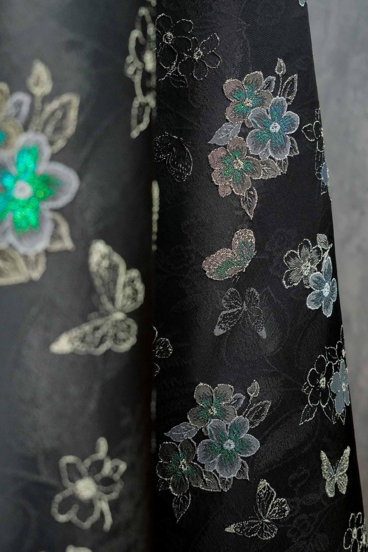 Luxury Embossed Jacquard Fabric for Dresses ��� Elegant Textured Couture Materi"W