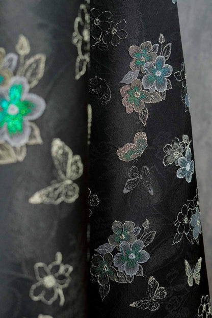 Luxury Embossed Jacquard Fabric for Dresses ��� Elegant Textured Couture Materi"W