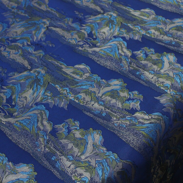 Chinese Silk Brocade Fabric: Ancient Paintings Pattern, 55" Wide