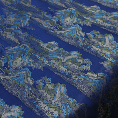 Chinese Silk Brocade Fabric: Ancient Paintings Pattern, 55" Wide