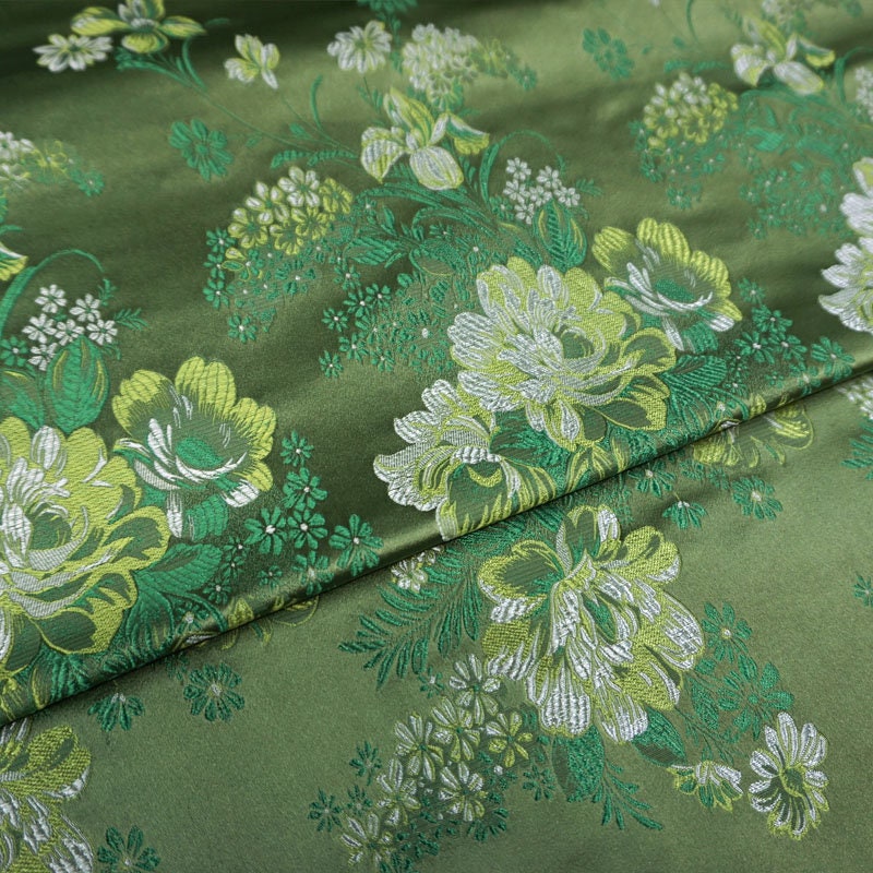 Tissu brocart chinois pivoine : Tissu pour kimono de cosplay Cheongsam Qipao
