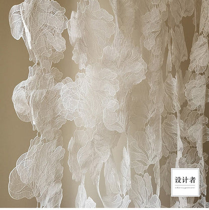 Embroidered Flower Lace Ribbon: White Palace Style Trim