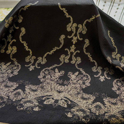 Gold Thread Jacquard Fabric: 3D Oil Painting Texture, 55" Wide