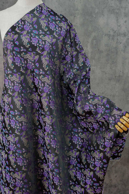 Tissu jacquard pivoine Phoenix Delight : style dynastie Song chinoise, 150 cm de large