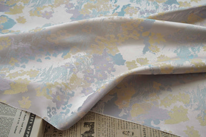Gold Thread Jacquard Fabric: 3D Oil Painting Texture, 65" Wide