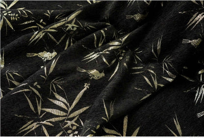 Tissu jacquard bambou doré métallisé : 147 cm de large (ameublement et décoration)