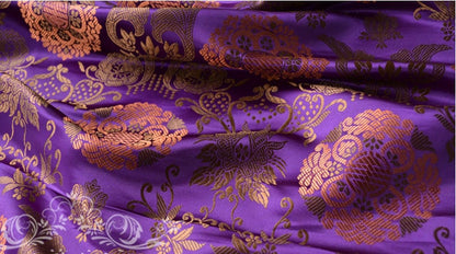 Floral Brocade Fabric: Chinese Rayon Damask, 35" Wide