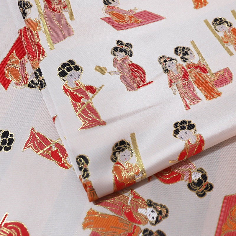 Gold Thread Tang Palace Lady Jacquard Fabric - 59"W