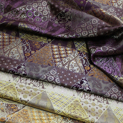 Tissu patchwork brocart : jacquard damassé en soie et rayonne, tissu pour costumes, décoration intérieure, au mètre