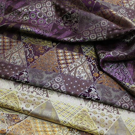 Patchwork Brocade Fabric: Silk Rayon Jacquard Damask, Costume Dress Fabric, Home Decor, by the Meter