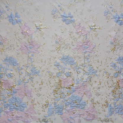 Gold Thread Jacquard Fabric: Palace Style 3D Texture, 56" Wide