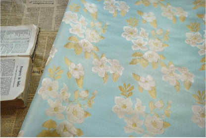 Floral Jacquard Fabric: Retro Palace Damask, 65" Wide, By The Meter