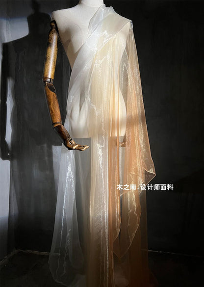 Gold Gradient Gauze Fabric: 57" Wide Liquid Texture