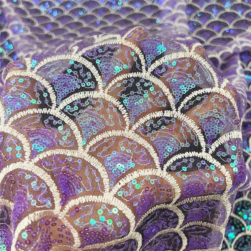Gradient Sequin Mesh Fabric ��� Sparkling Embroidery for Co