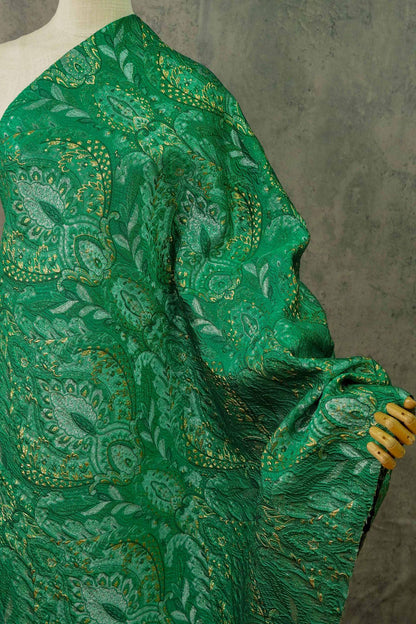 Embossed Jacquard Fabric: Fresh Green European Designer Upholstery, Quilting & Sewing