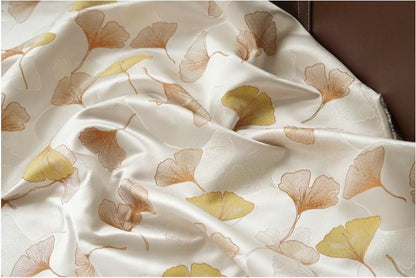Ginkgo Leaf Jacquard Fabric: Soft Polyester Upholstery & Costume DIY