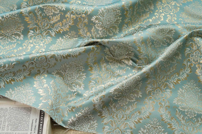 Gold Thread Brocade Jacquard Damask Fabric - Retro Palace Style