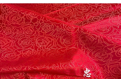 China Red Silk Brocade Damask Fabric: 59" Wide, Costume & Decor