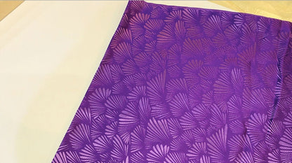 Tissu brocart jacquard coquillage japonais : mélange soie-rayonne, 75 cm de large