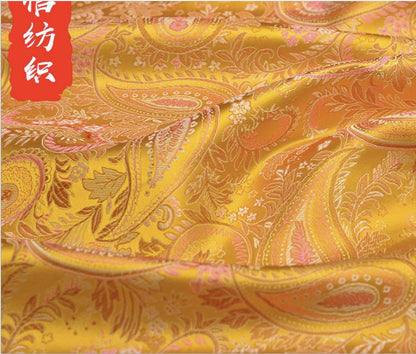 Tissu brocart à motifs cachemire : tissu pour coussin Cheongsam en rayonne (150 cm de large)