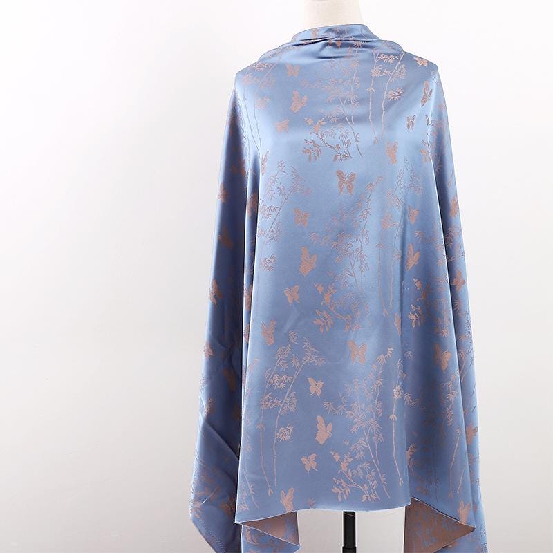 Two-Tone Jacquard Satin Fabric: 59"W Digital Print Rayon Blend