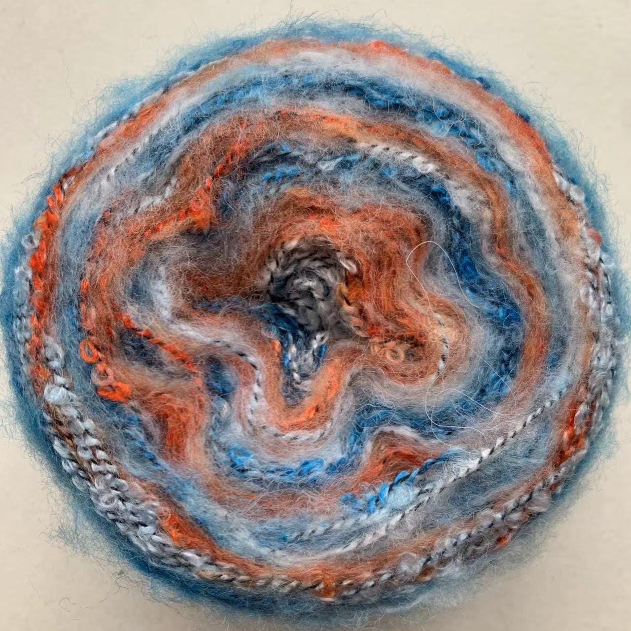 Hand-Dyed Rainbow Mohair Yarn: Gradient Ombre Knitting Wool