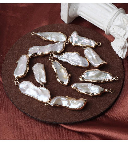 Perles baroques à bordure dorée : fournitures pour la création de bijoux à faire soi-même