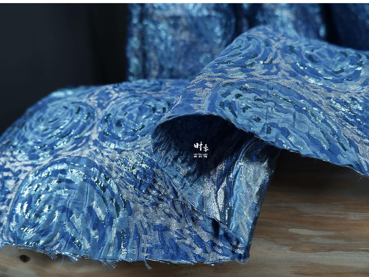 Van Gogh Starry Night Jacquard Fabric: 56"w Impressionism Style