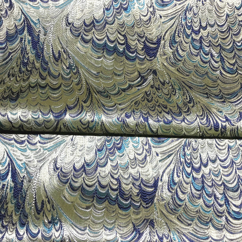 Metallic Damask Satin Fabric: 3D Texture Jacquard, 57"W Dress Curtain