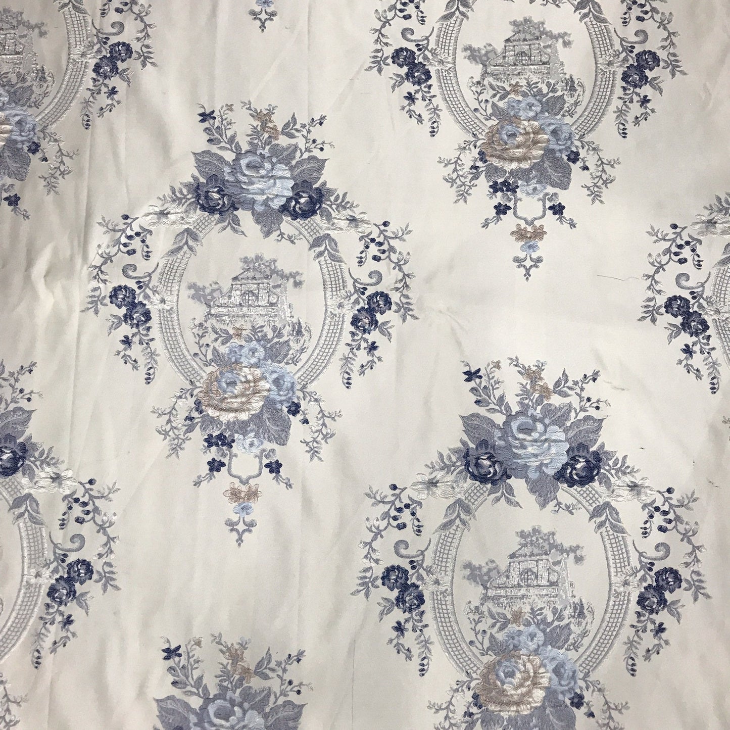Metallic Damask Satin Fabric: 3D Texture Jacquard, 56"W Palace Style