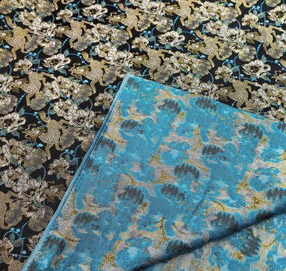 Kirin Peony Brocade Fabric: 59"W Chinese Upholstery Sewing Material