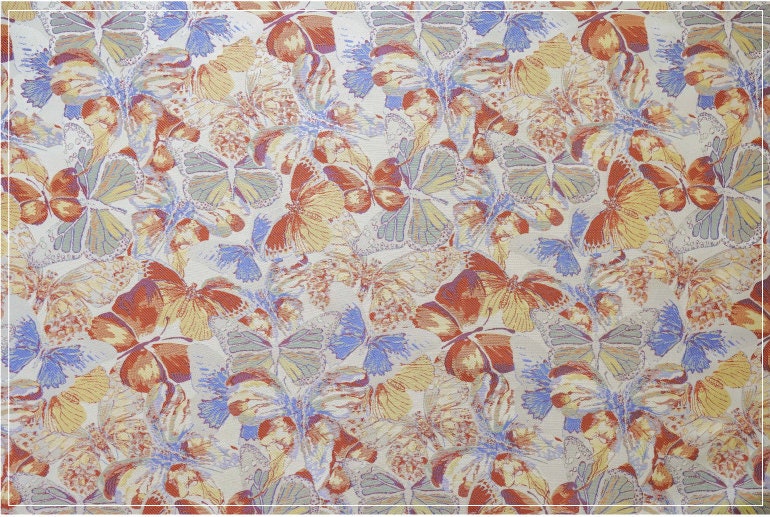 Tissu jacquard papillon : mélange acrylique et polyester texturé 3D (57 po de largeur)
