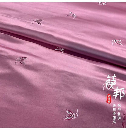Butterfly Floral Silk Brocade Fabric: Elegant Cheongsam Qipao Sewing Material