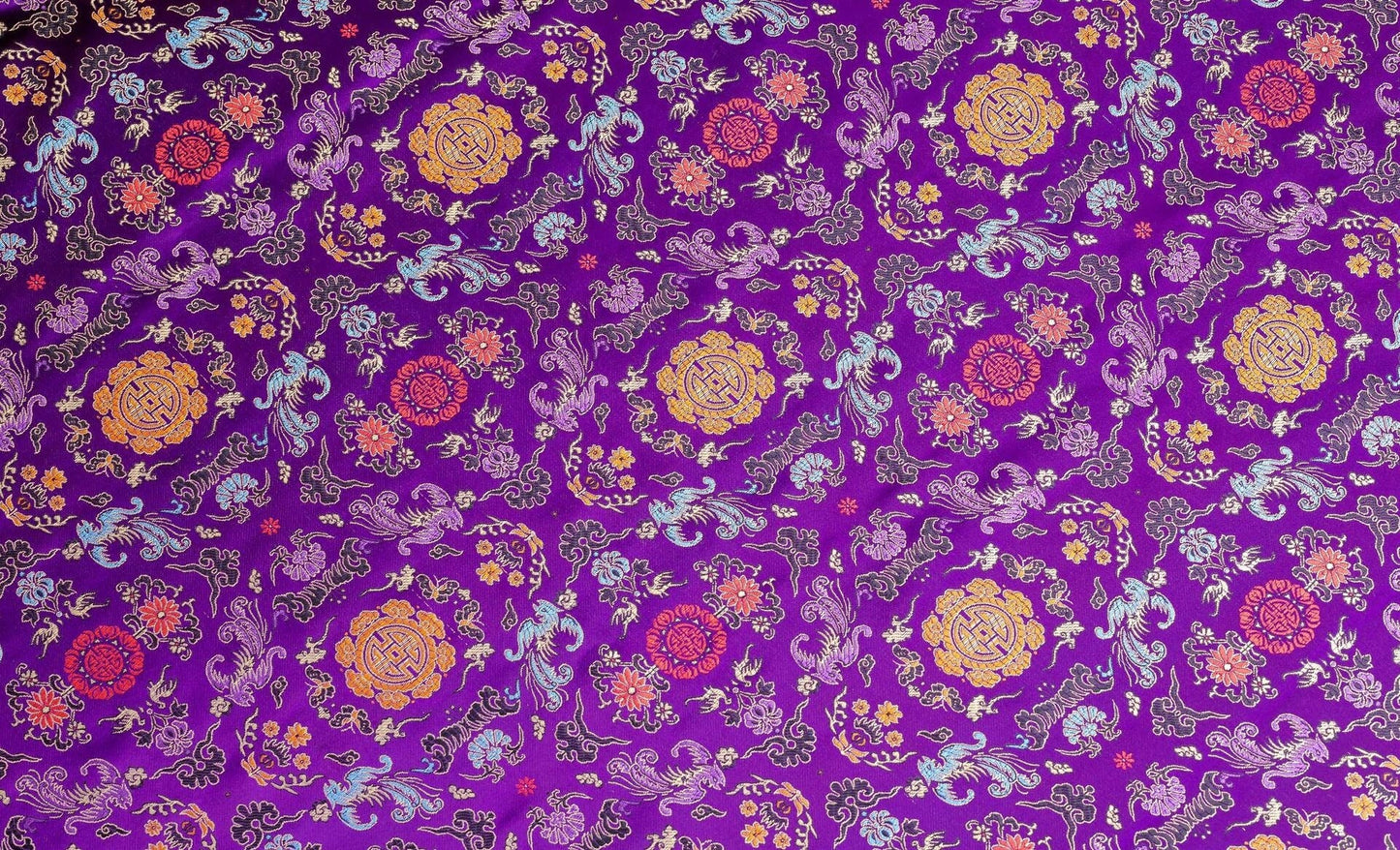 Phoenix Brocade Fabric: 35"W Chinese Cheongsam Cushion Rayon