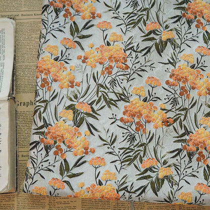 Floral Jacquard Fabric: 3D Embossed Gold Shimmering Woven Material