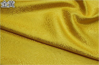 Floral Brocade Fabric: Chrysanthemum Satin Silk, 29.5" Wide