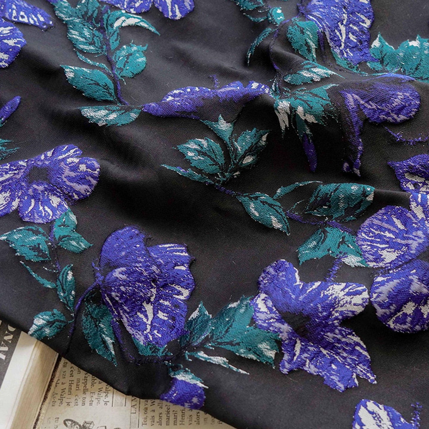 Gold Thread Jacquard Woven Fabric: 3D Floral Embossed Upholstery, Costume, Sewing - 55"W