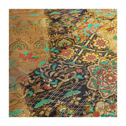 Luxury Brocade Jacquard Satin Fabric: Gold Woven Chinese Yun Brocade