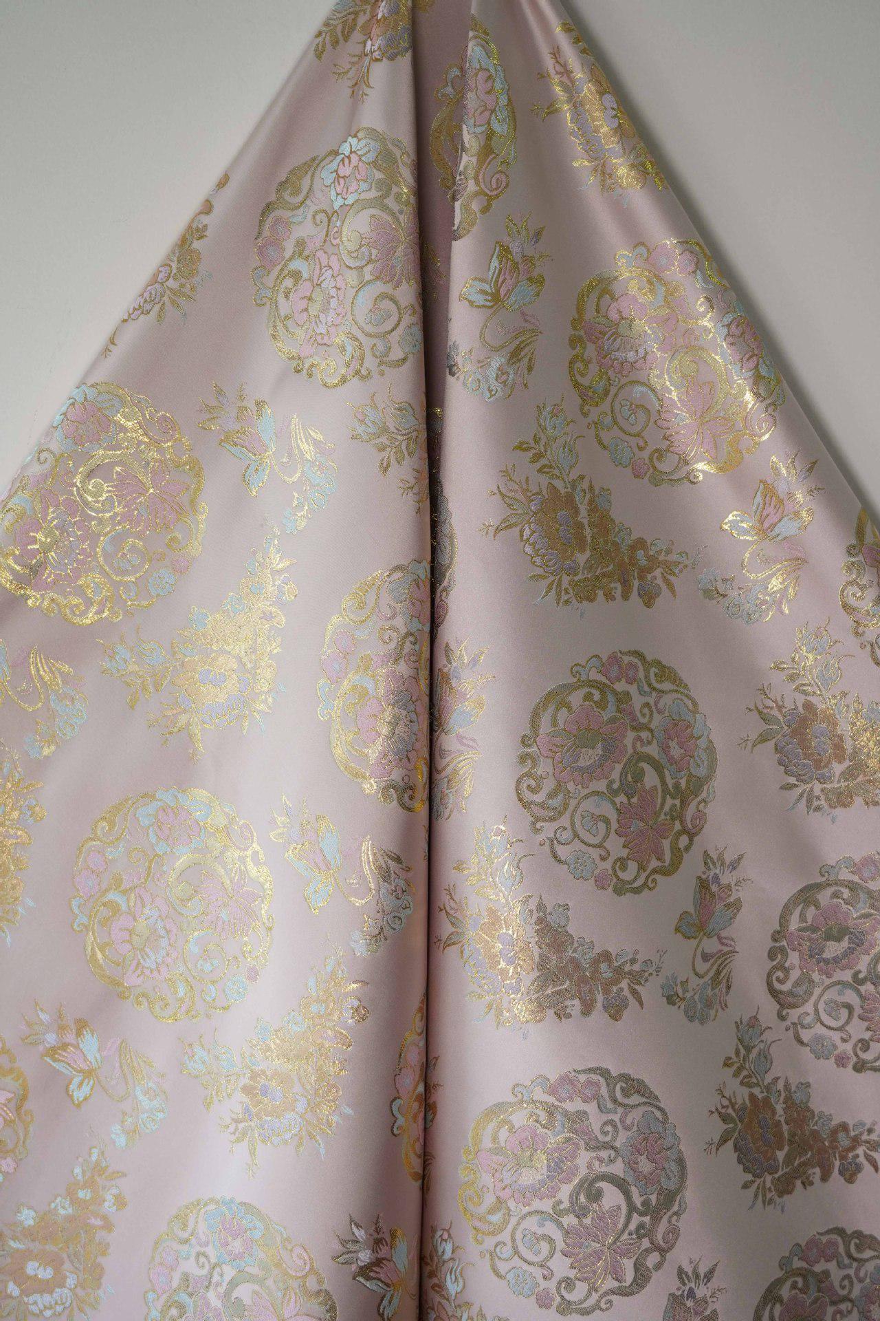 Gold Thread Brocade Fabric: 59"W Mongolian Tibetan Style