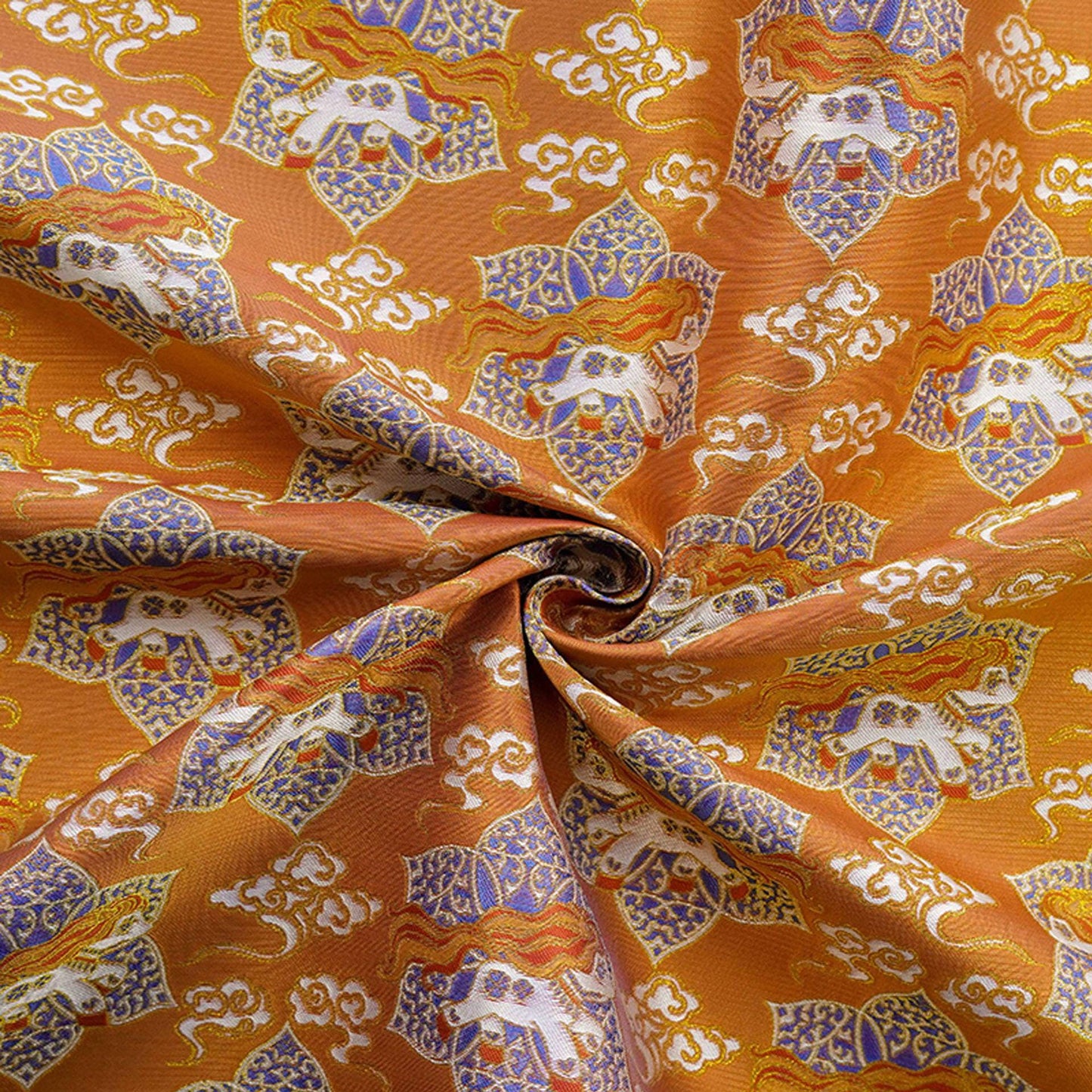 Tissu brocart Song avec jacquard à fils d'or | Brocart de soie chinois de luxe | Tissu à motif impérial traditionnel, 150 cm de large