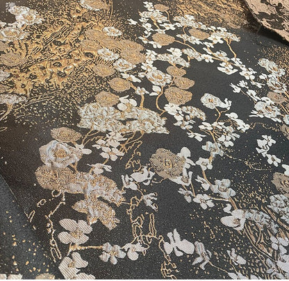 Metallic Floral Jacquard Fabric: 57" Wide Cotton Blend