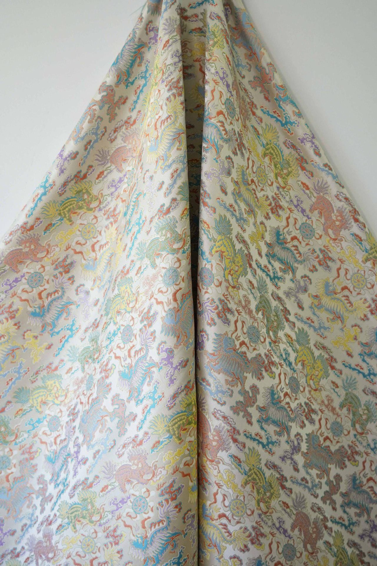 Kirin & Cloud Jacquard Brocade Fabric: Costume, Upholstery, Decor - 66��ï¿