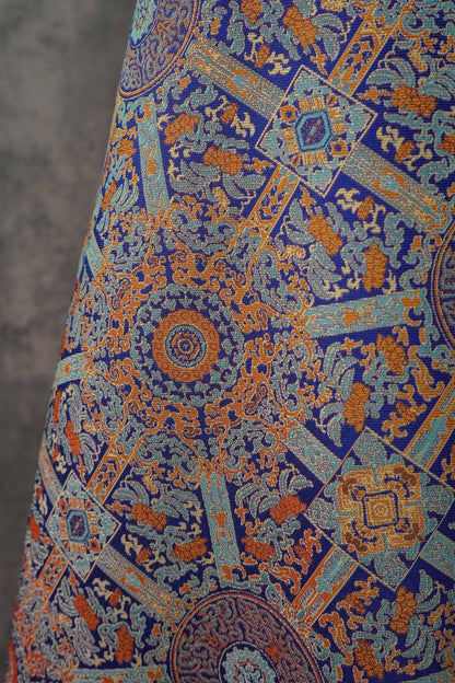 Mongolian Bada Pattern Fabric: 59"W Rayon Upholstery, Costume, Decor