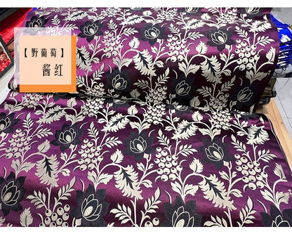 Tissu brocart chinois à motifs floraux : 75 cm de large, rayonne, pour la couture et l’ameublement