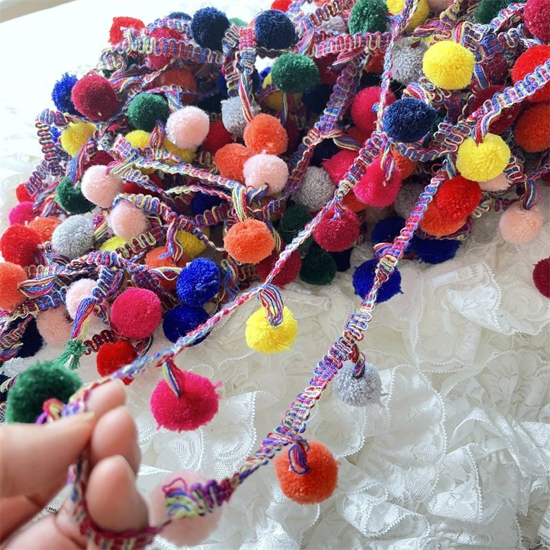 Colorful Pom Pom Trim: Shabby Chic Tassel Lace, DIY Decor - Poppylollipop