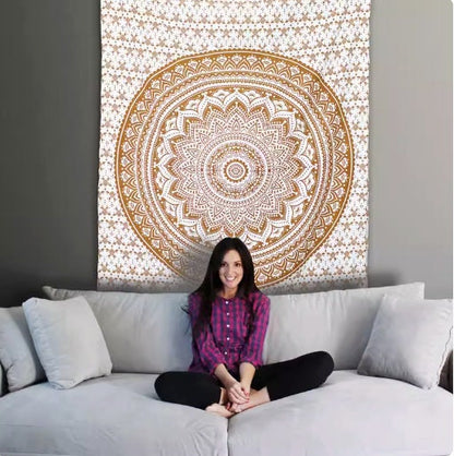 Mandala Tapestry: Bohemian Wall Hanging, Sofa Throw (140x200cm)