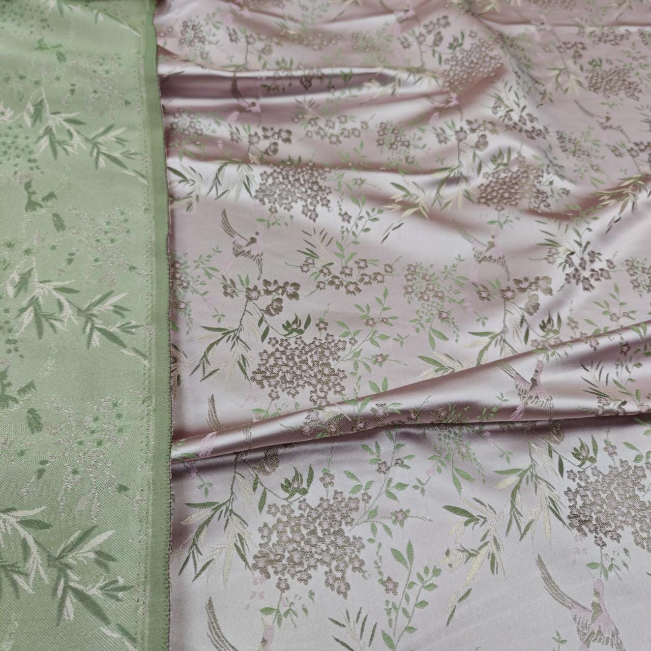 Tissu jacquard brocart Nightingale : style chinois pour la confection de vêtements et la décoration intérieure, largeur 150 cm