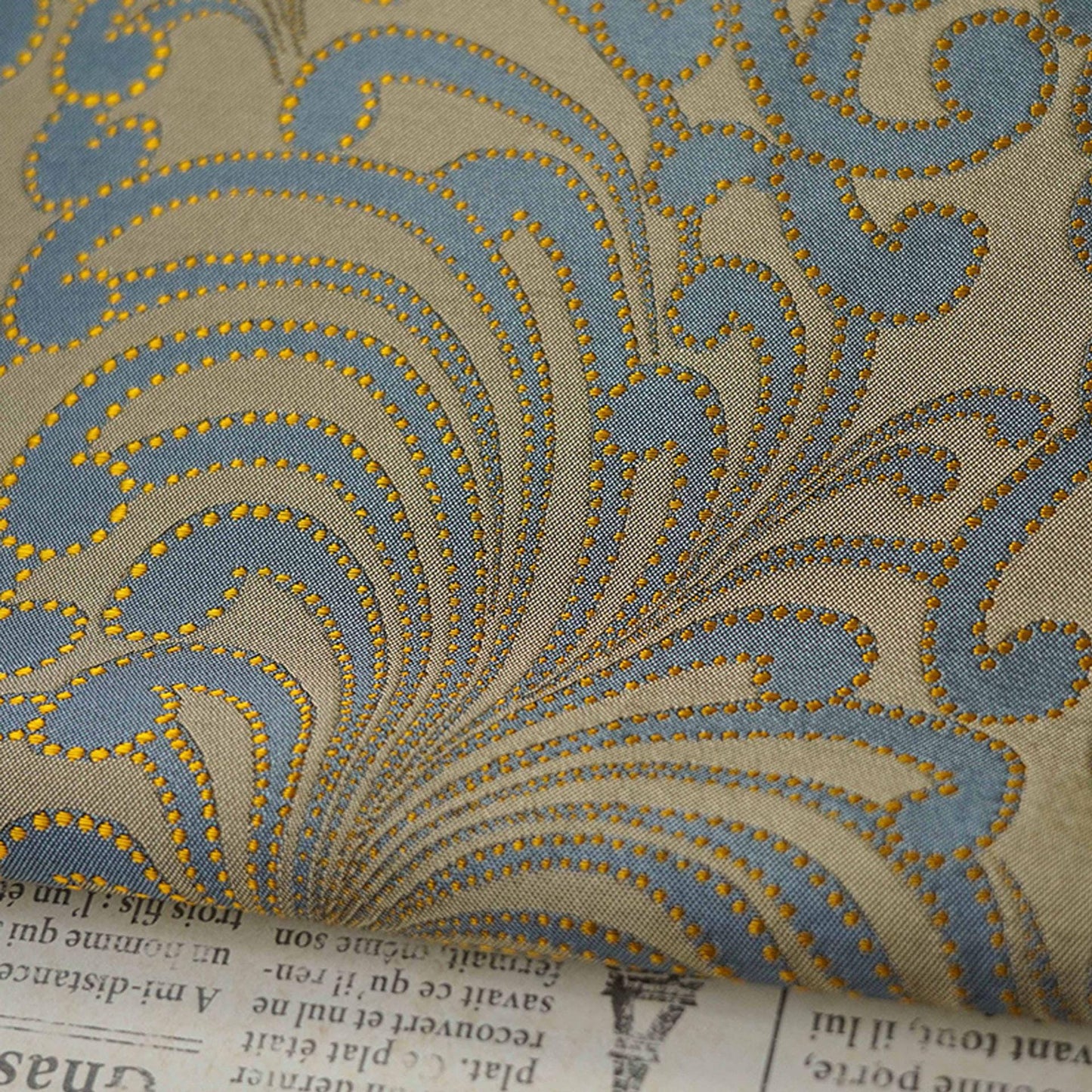 Jacquard Woven Fabric: 3D Bird Feather Embossed Upholstery, Costume, Sewing - 60"W