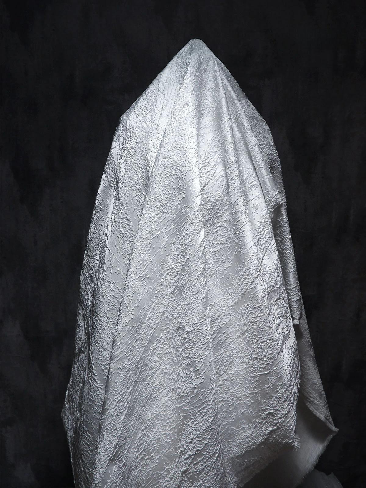 Textured Upholstery Fabric: 3D Grain, Silver Thread, Wrinkled Silk